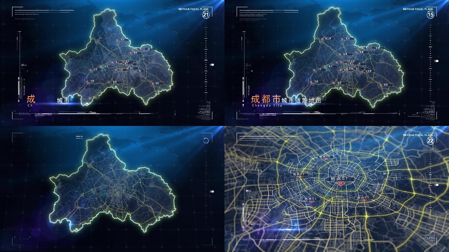 科技感成都市交通地圖